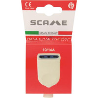 Presa bivalente 10 16A 2P+T uscita cavo assiale fermacavo isolante a vite IMQ - bianco