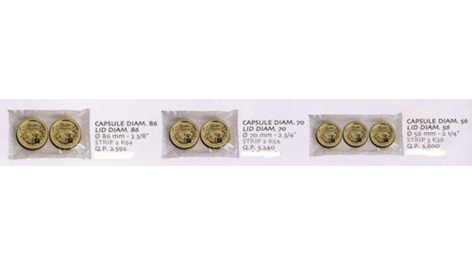 Tutto conservazione 2 capsule diam.70 per vasi cc.250 e 500 BORMIOLI