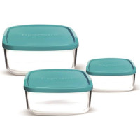 Conteniotre Frigoverre quadrato cm 15X15 con coperchioBORMIOLI