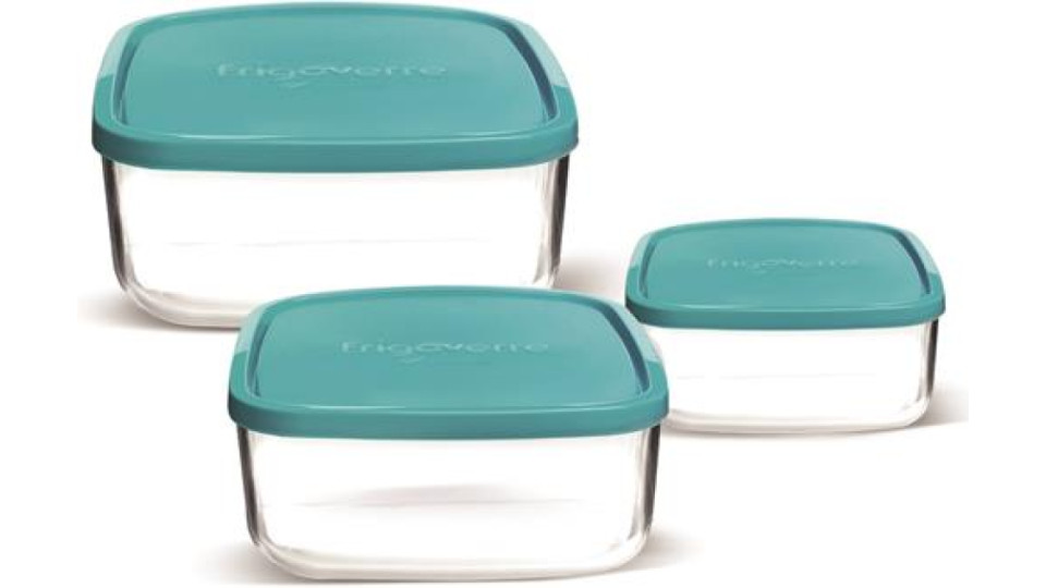 Conteniotre Frigoverre quadrato cm 15X15 con coperchioBORMIOLI