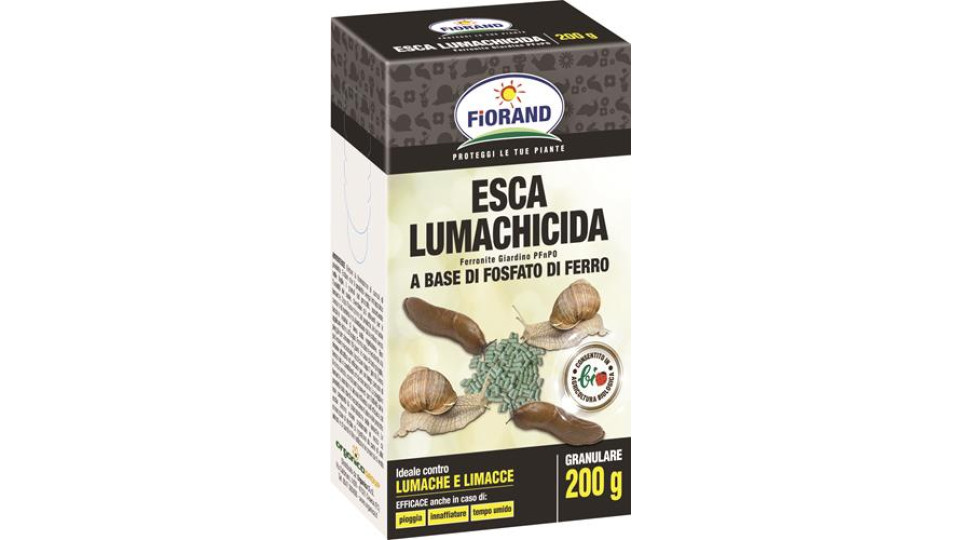 LUMACHICIDA A BASE DI FOSFATO FERRICO, CONSENTITO AGRICOLTURA BIOLOGICA, NON DANNOSO PER ANIMALI DOMESTICI