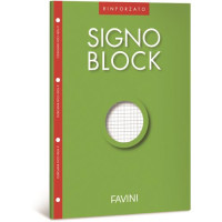 BLOCCO DA APPUNTI CON FORO SIGNOBLOCK RINFORZATO RIGO Q5 FOGLI 40