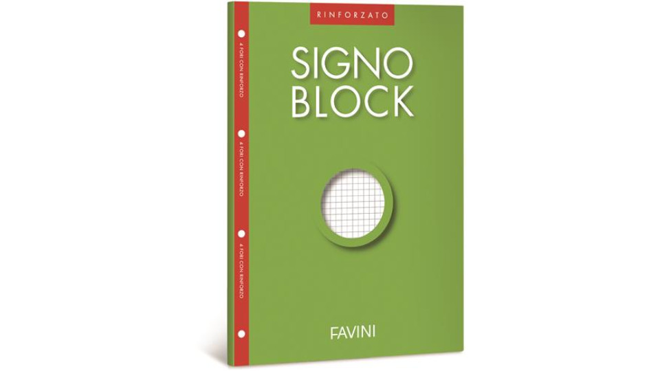 BLOCCO DA APPUNTI CON FORO SIGNOBLOCK RINFORZATO RIGO Q5 FOGLI 40