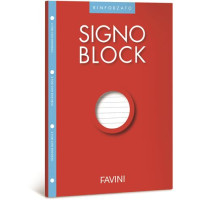 BLOCCO DA APPUNTI CON FORO SIGNOBLOCK RINFORZATO RIGO 1R, RIGHE MEDIE E SUPERIORI FOGLI 40