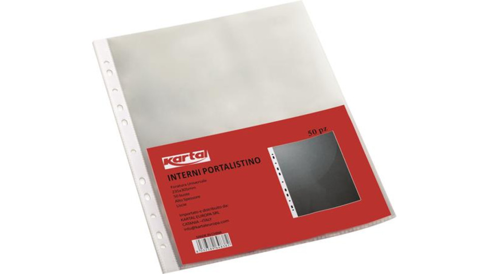 BUSTE PERFORAZIONE UNIVERSALE, CF 50 PZ, SPESSORE 60 MICR.