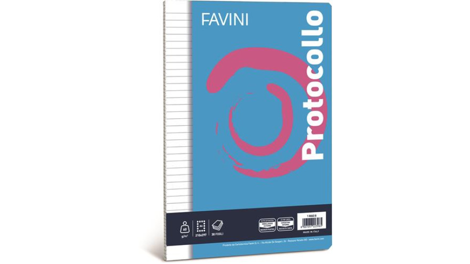 PROTOCOLLO TACCUINO FOGLI 30 RIGO 1R, RIGHE MEDIE E SUPERIORI