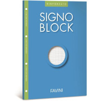 BLOCCO DA APPUNTI CON FORO SIGNOBLOCK RINFORZATO RIGO Q4 FOGLI 40