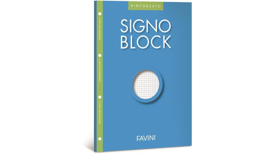 BLOCCO DA APPUNTI CON FORO SIGNOBLOCK RINFORZATO RIGO Q4 FOGLI 40