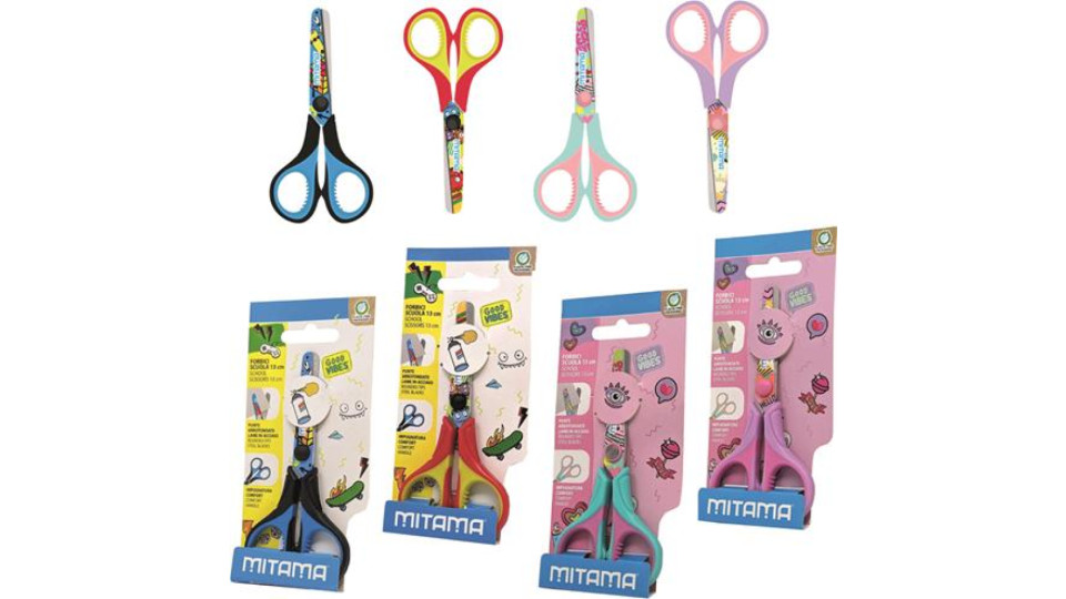 MITAMA FORBICE JUNIOR 13 CM, PRESA IN GOMMA, FANTASIE ASS.TE,