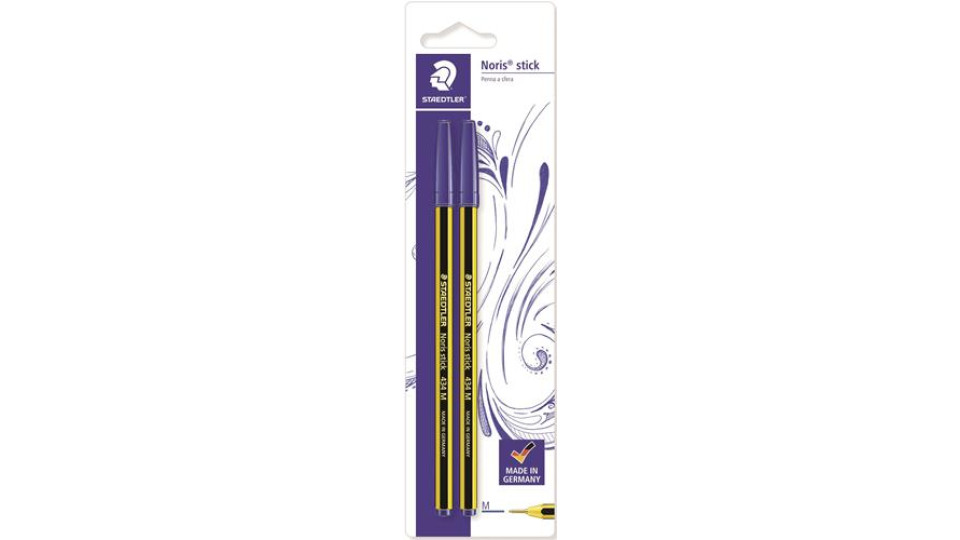 PENNE A SFERA NORIS STICK 434 INCHIOSTRO BLU 2 PZ