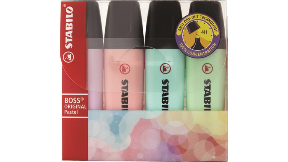 STABILO 4 EVIDENZIATORI. BOSS PASTELLO