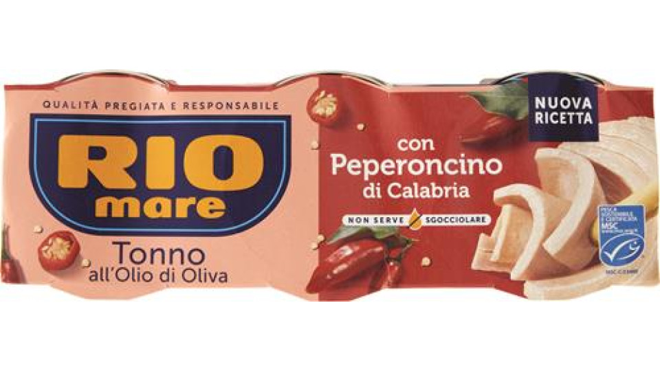 Rio mare Tonno all'Olio di Oliva con Peperoncino di Calabria 4 x 80 g