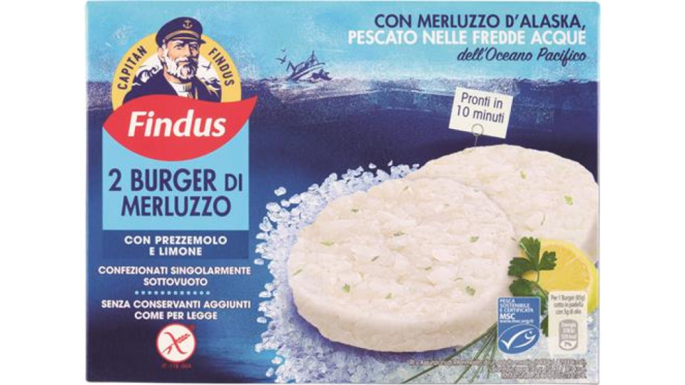 Findus 2 Burger di Merluzzo con prezzemolo e limone