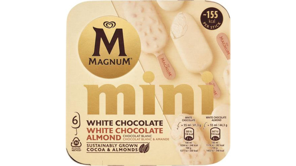 Magnum, Mini White - White almond