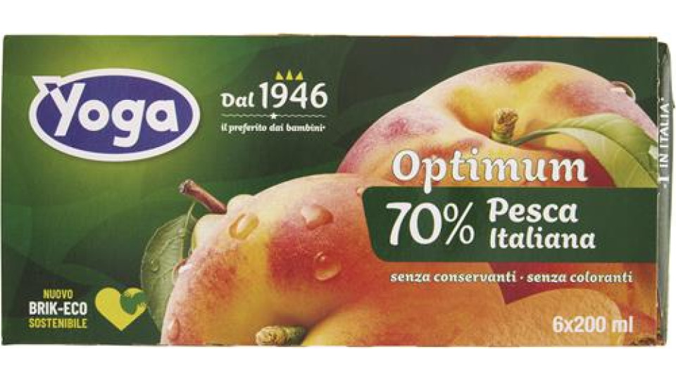 Yoga Succo Optimum Pesca Ml.200 (Confezione da 3)