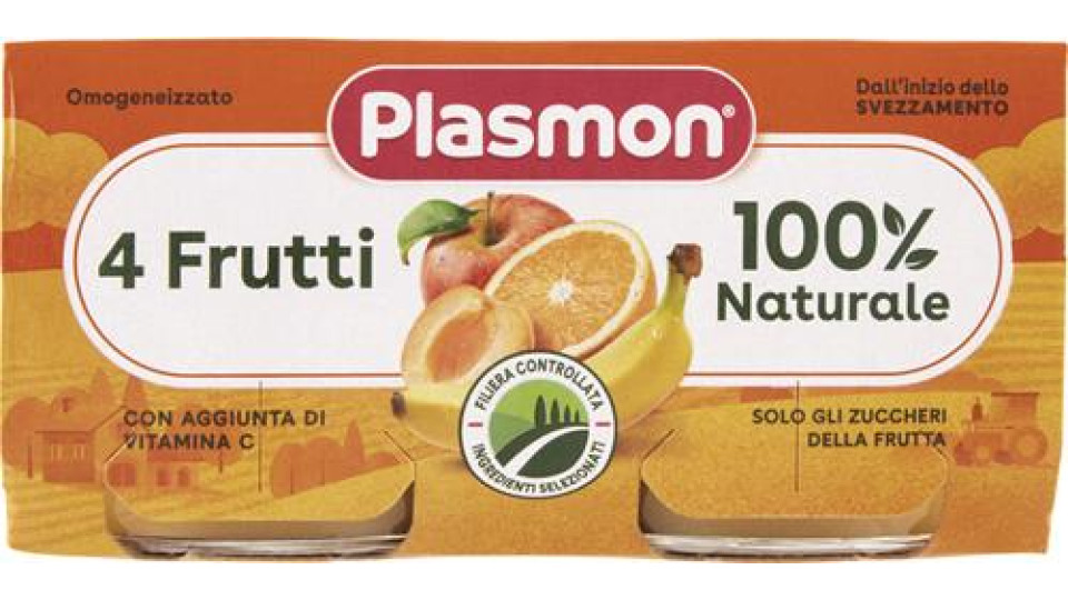 Plasmon, omogeneizzato di 4 frutti