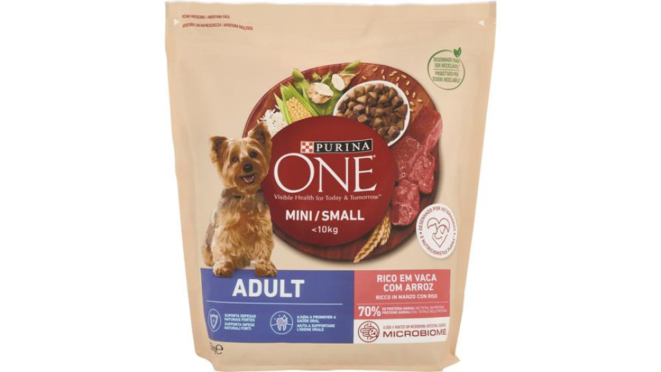 Purina, cane One Adult > 10 kg straccetti e crocchette manzo e riso