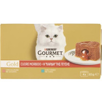 Purina, gatto Gourmet Gold Cuore Morbido con tonno e salmone
