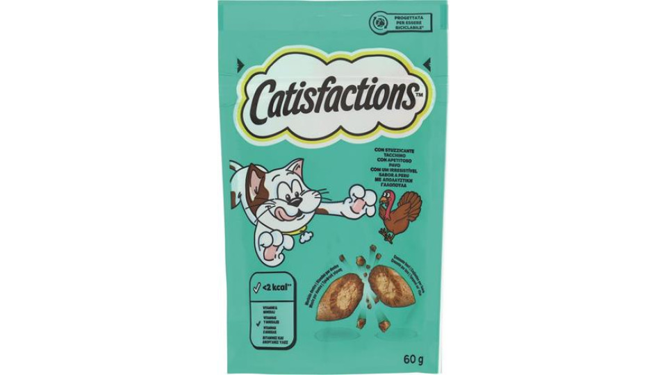 Catisfactions, gatto alimento con tacchino