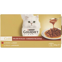Purina, gatto Gourmet Gold Delizie in Salsa con pollo manzo