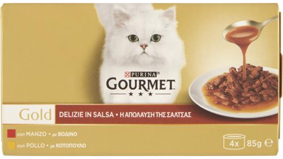 Purina, gatto Gourmet Gold Delizie in Salsa con pollo manzo