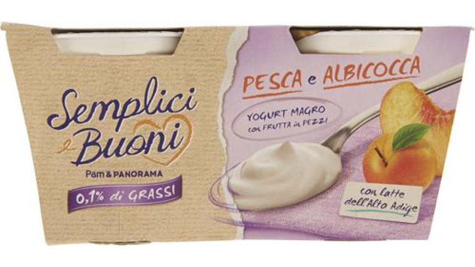 0,1% di Grassi Pesca e Albicocca Yogurt Magro con Frutta in Pezzi  ()