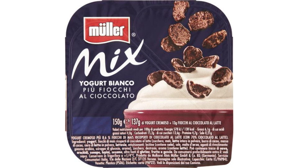 Mix Yogurt Bianco Più Fiocchi al Cioccolato