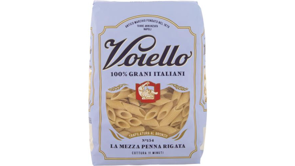 Voiello - Mezze Penne Rigate, Pasta di Semola di Grano Duro