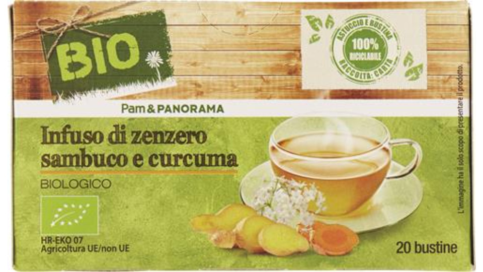 Infuso di Zenzero Sambuco e Curcuma 20 x 1,85 g