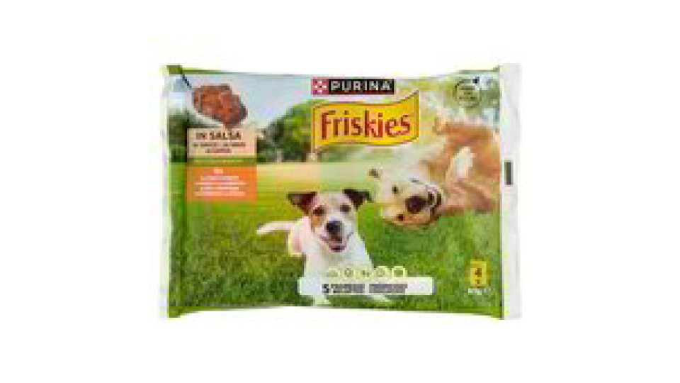 PURINA FRISKIES Cane Umido BOCCONI IN SALSA con Pollo e Carote