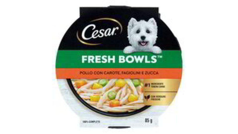 Cesar Fresh Bowls Cibo umido Cane Pollo Carote 85 g
