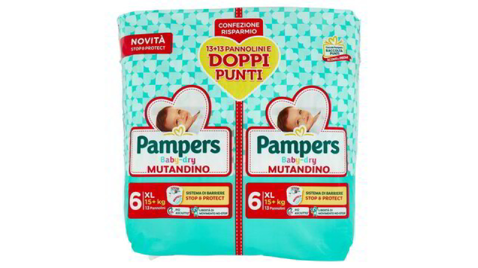 Pampers Baby-dry Mutandino XL 15 + 15 pz