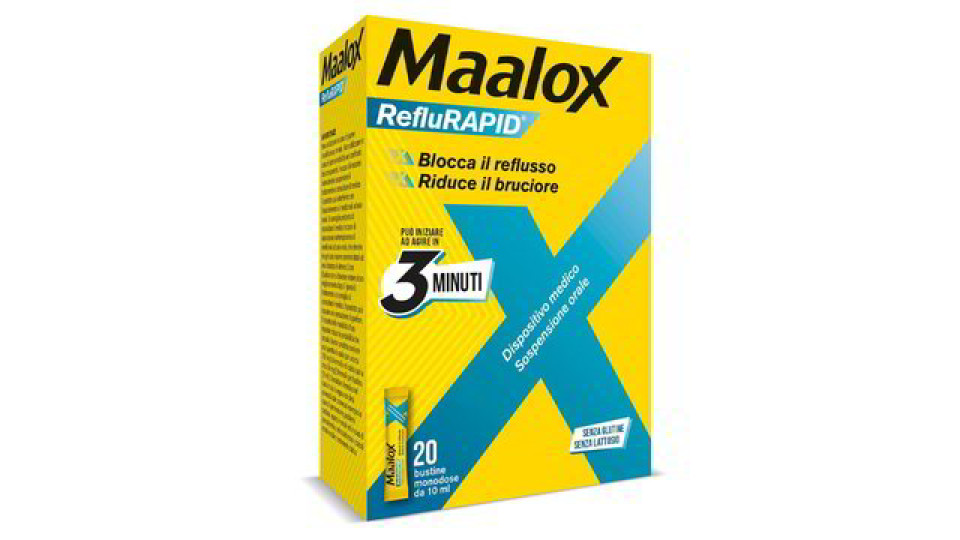 Maalox RefluRapid Bustine Monodose 20 x 10 ml