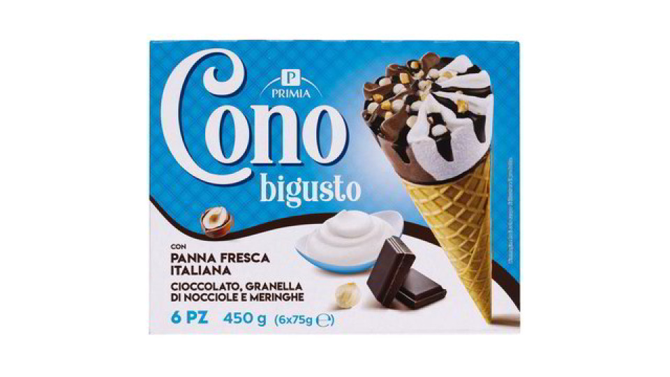 CONO GELATO PANNA E CIOCCOLATO