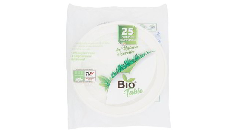 PIATTI PIANI COMPOSTABILI
