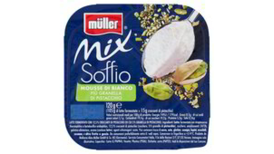 Müller Mix Soffio Mousse Di Bianco Più Granella Di Pistacchio 120 G