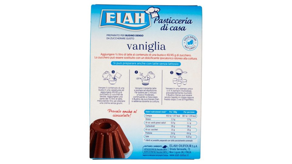 Elah Preparato per buon dessert gusto vaniglia