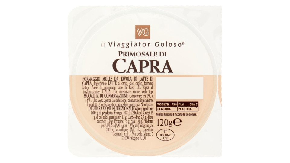 PRIMOSALE DI CAPRA 100% CAPRA il Viaggiator Goloso