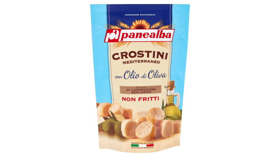 Panealba - Crostini Non Fritti Gusto Mediterraneo, Con Olio Di Oliva E Sale