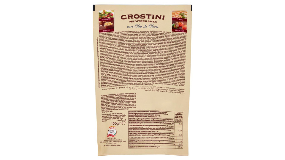 Panealba - Crostini Non Fritti Gusto Mediterraneo, Con Olio Di Oliva E Sale