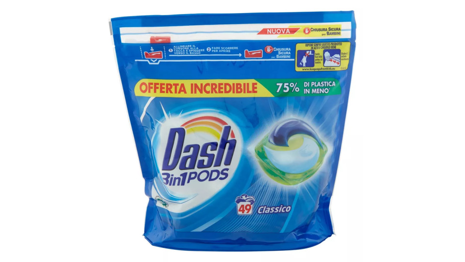 Dash PODS 3in1 Detersivo Lavatrice in Monodosi Classico 2x30 =