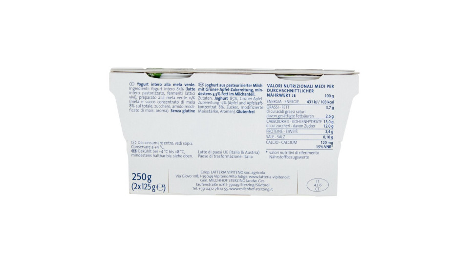 Yogurt intero alla mela
