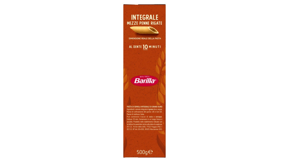 Barilla mezze penne rigate integrale