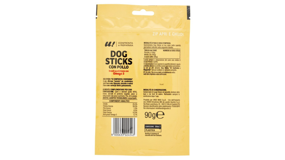 U! Confronta&Risparmia - Dog Sticks Con Pollo