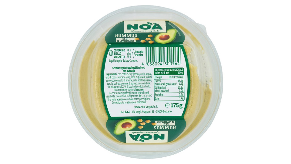 Noa Hummus Ceci & Avocado 175 g
