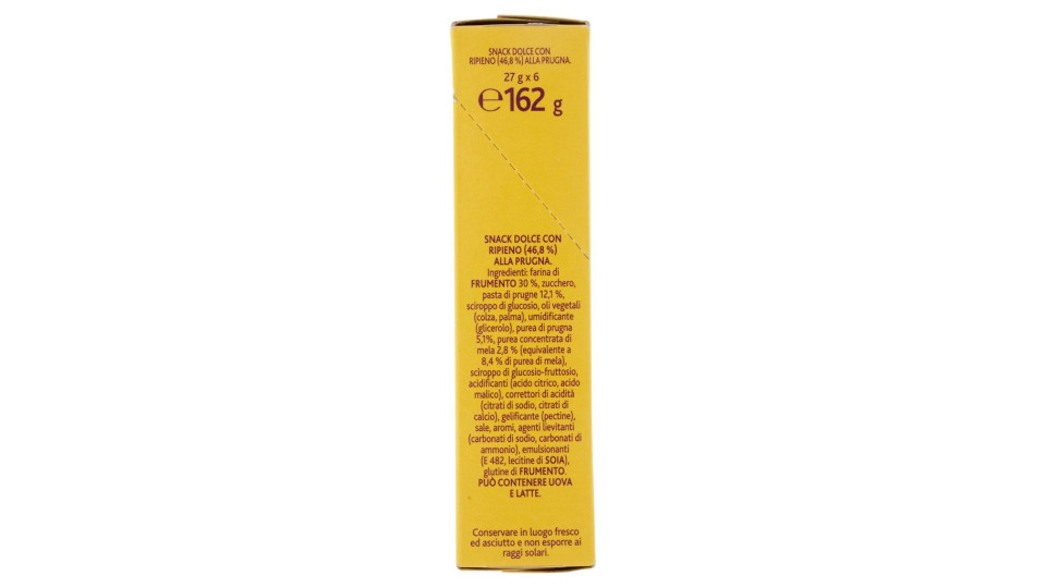 Oro Cereal Snack Prugna, soffice barretta con ripieno alla prugna - 162g