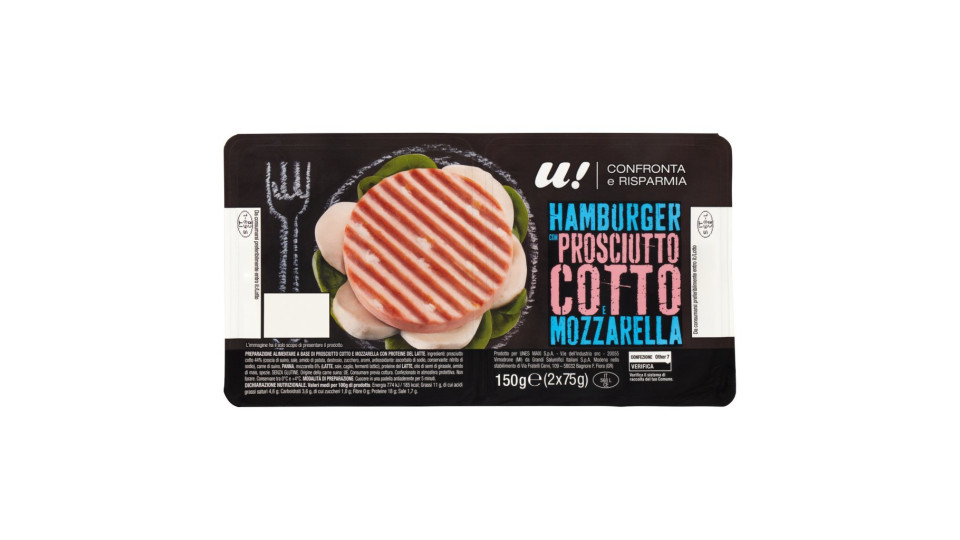2 Hamburger Prosciutto e Mozzarella U! Confronta e Risparmia