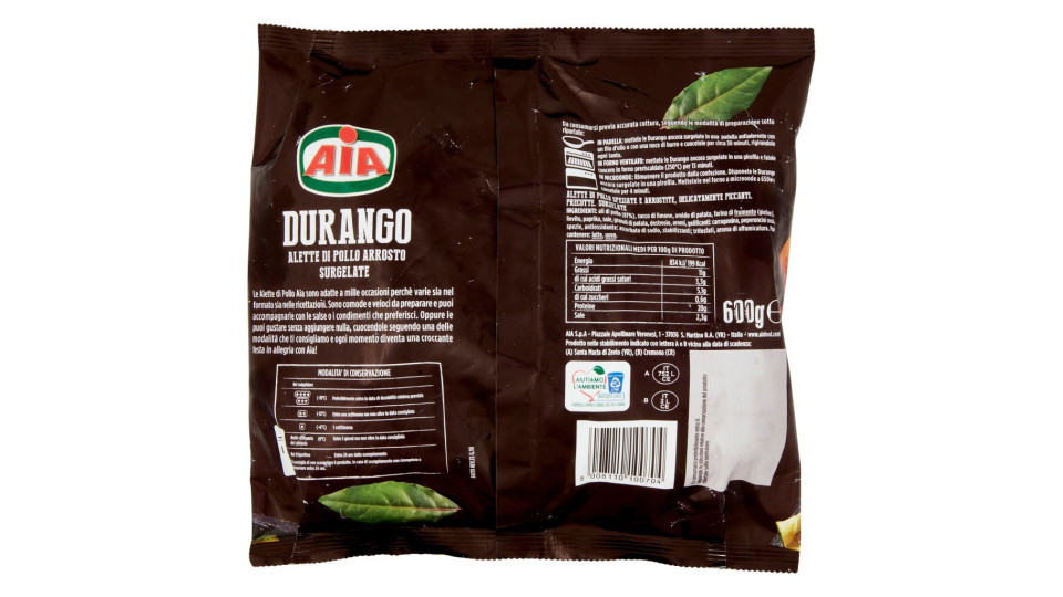 AIA Durango alette di pollo cotte arrosto 