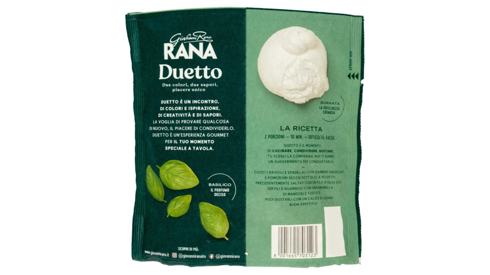 Giovanni Rana, Duetto burrata - basilico