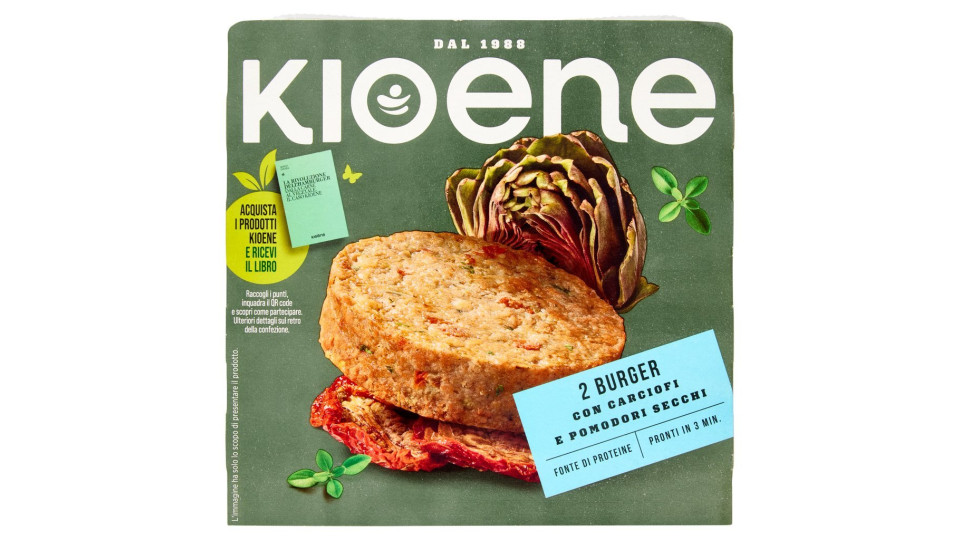 Burger vegetale ai carciofi e pomodori secchi Kioene